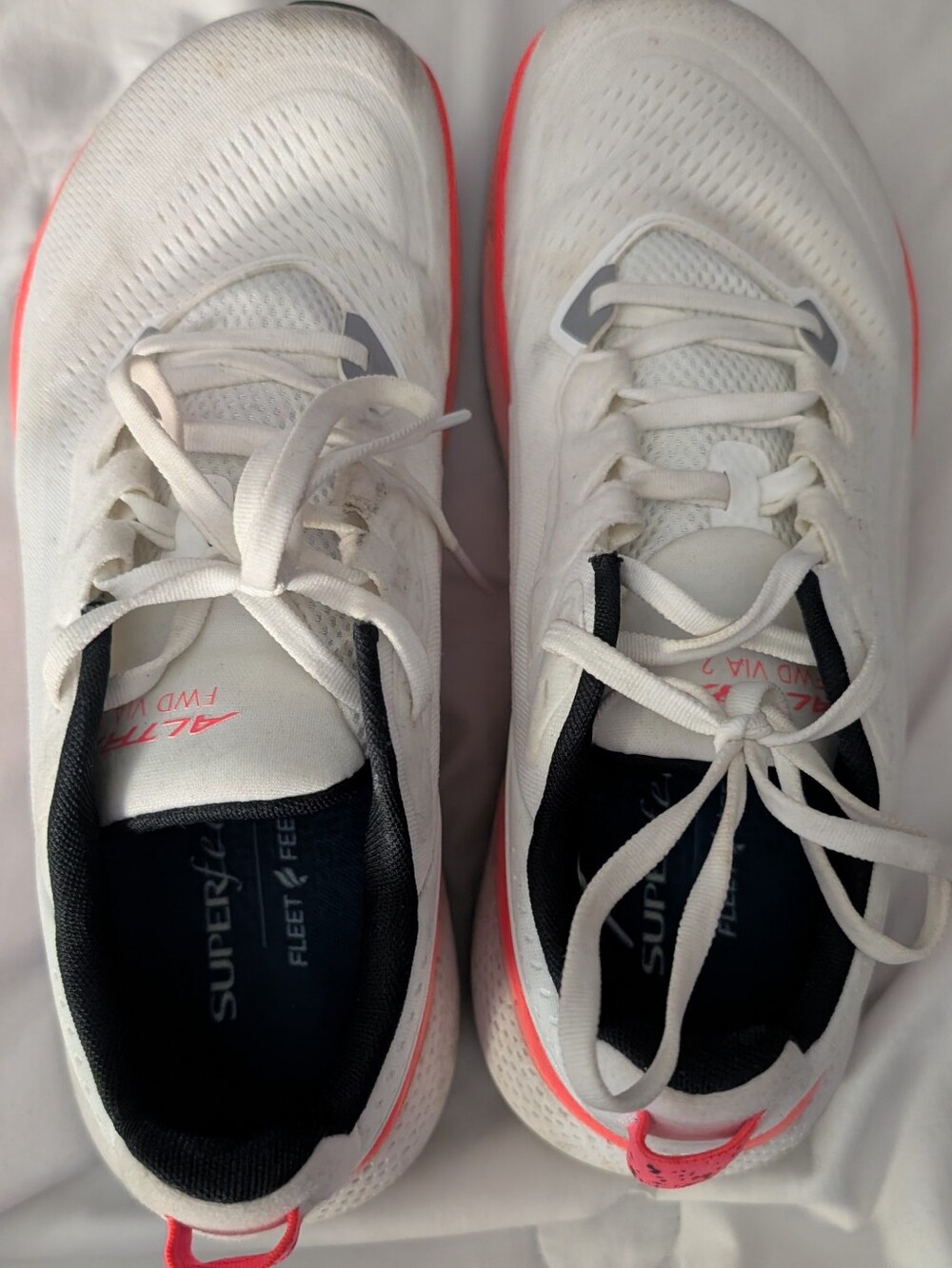 Altra Women's White Sneakers with Coral Accents